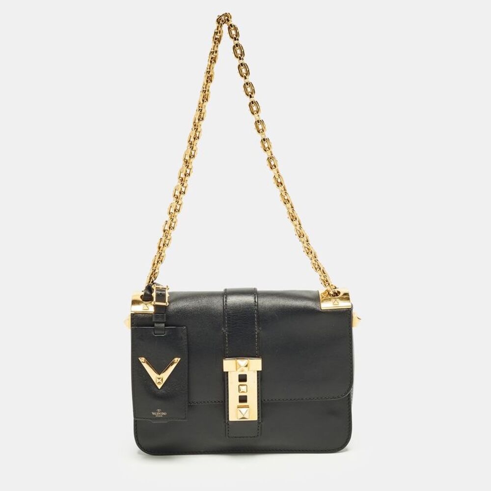 Valentino B-Rockstud Black Leather Shoulder Bag